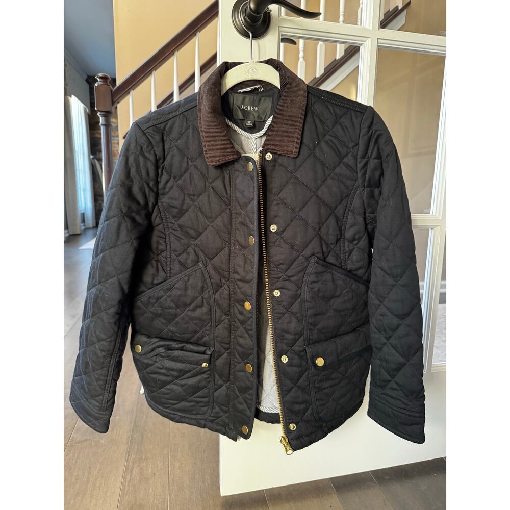 J. Crew Factory Black Quilted Utility Jacket